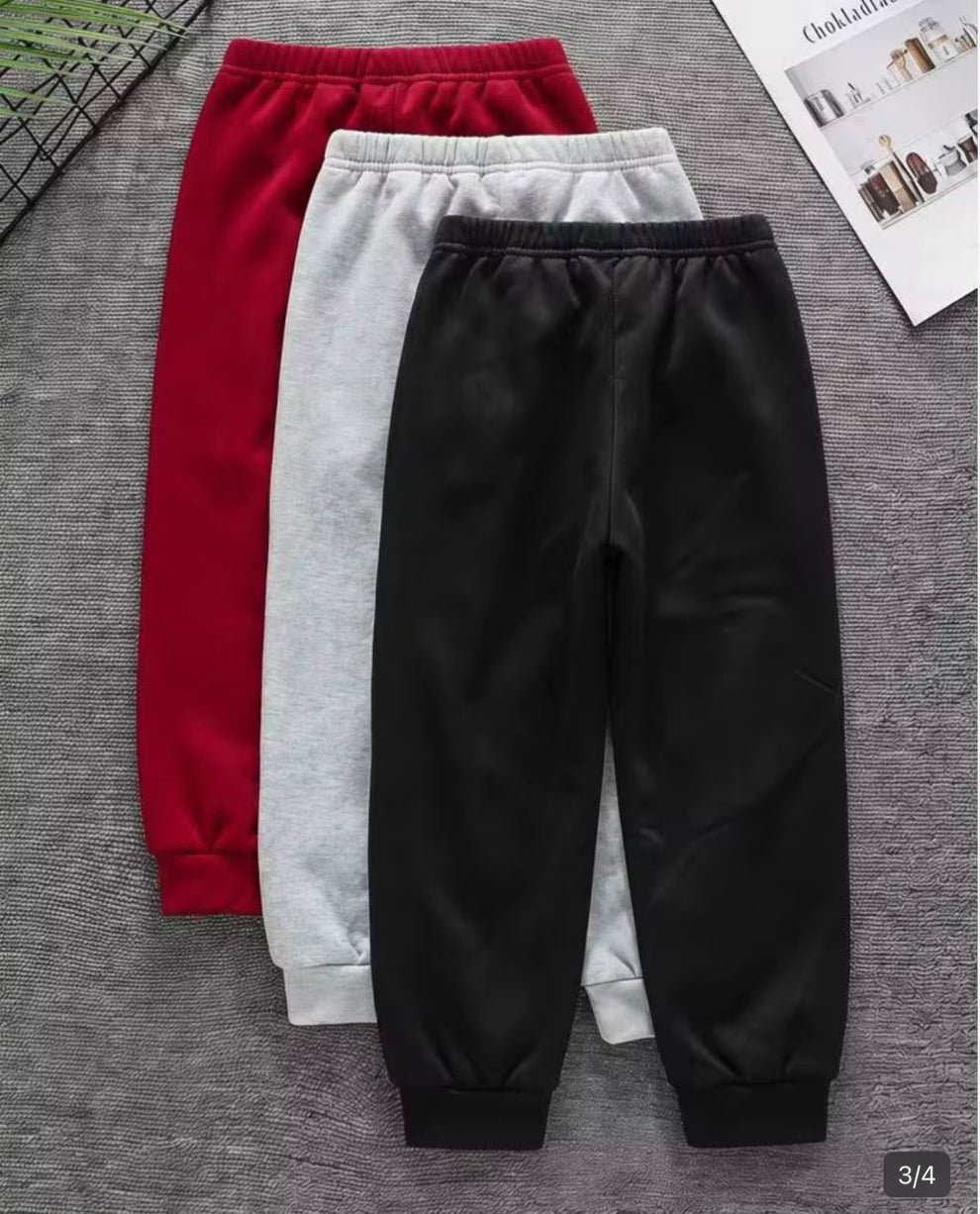 0000 Kids Smart Fit Joggers Pack of 3 (Black,Red,Grey)